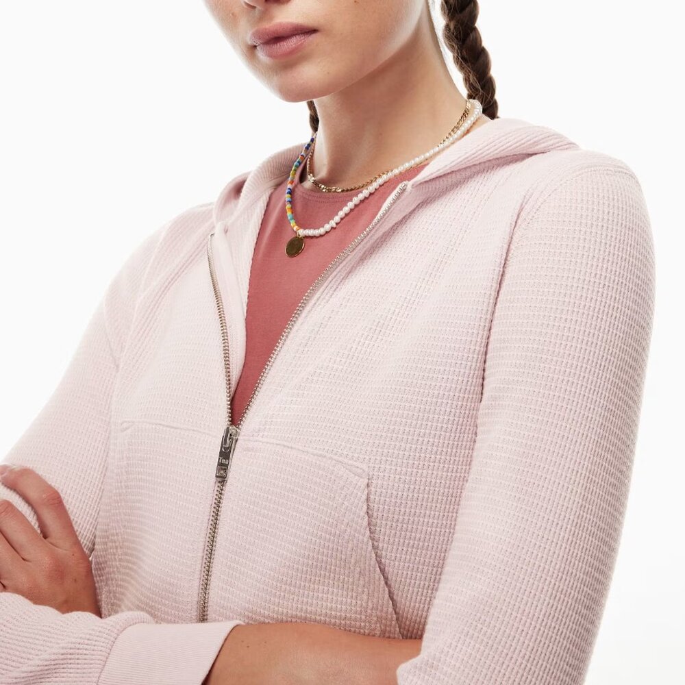 Aritzia TNA Waffle Zip Hoodie (M)